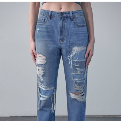 Hidden Jeans Tracey High Rise Straight Leg Jean In Blue