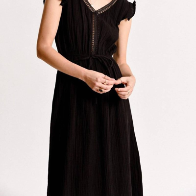 Molly Bracken Cotton Midi Dress In Black