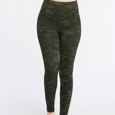 Spanx Look At Me Now Seamless Leggings In Camo Green