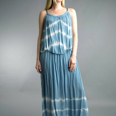 Tempo Paris Dip Dyed Maxi Dress With Added Swing Top In Blue