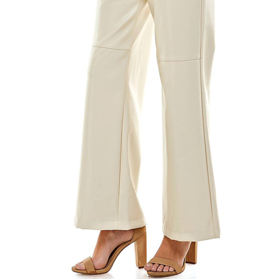 Tcec Faux Leather Pants In Cream In White