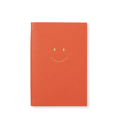Smythson Happiness Chelsea Notebook In Panama In Orange