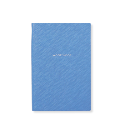 Smythson Woof Woof Chelsea Notebook In Panama In Blue