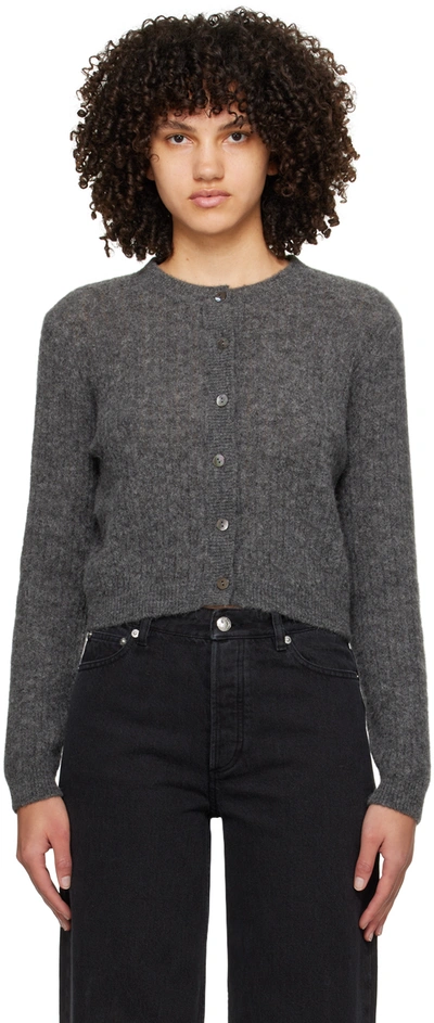 Apc Gray Milo Cardigan In Plc Heathered