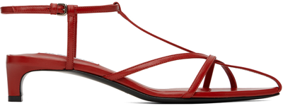 Jil Sander 35mm Leather Sandals In Dark Red