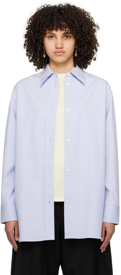 Studio Nicholson Santos Cotton-blend Oxford Overshirt In Blue