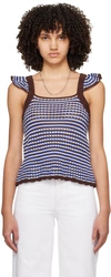 Apc Multicolor Crocheted Tank Top In Caa Brown