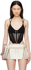 Dion Lee Black Braided Tank Top In Black