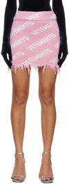 Vetements Monogram Wool-blend Miniskirt In Baby Pink