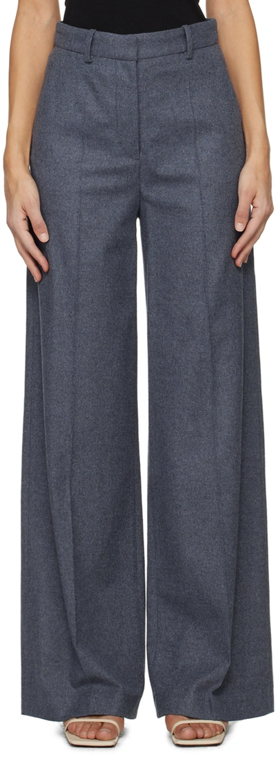 Joseph Alana High-rise Straight-leg Flannel Trousers In Black