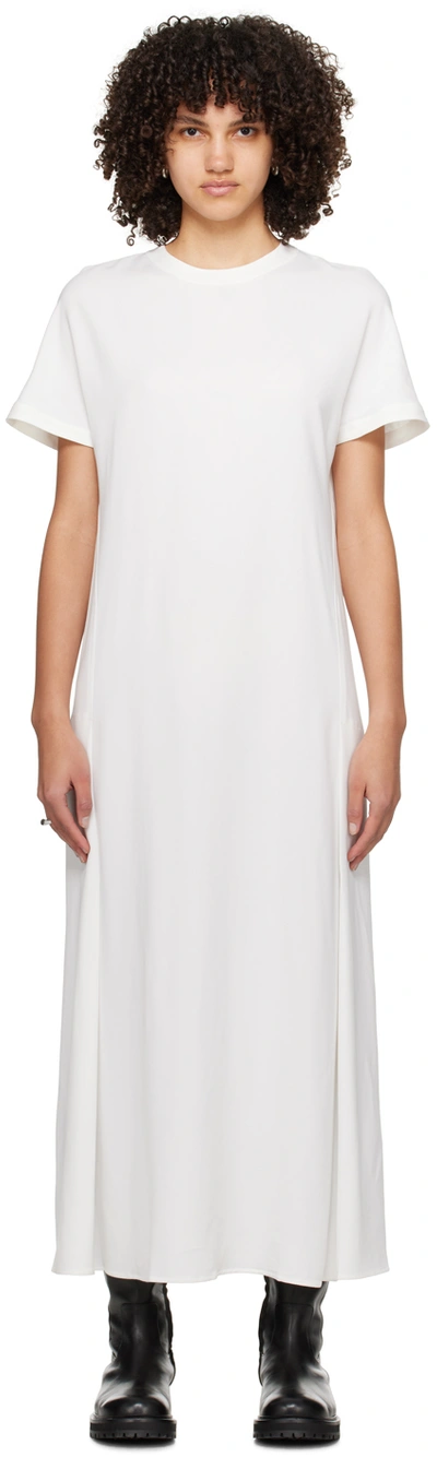 Studio Nicholson Off-white Zip Maxi Dress In Parchment