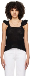 Apc Black Crocheted Tank Top In Lzz Black