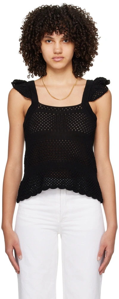 Apc Black Crocheted Tank Top In Lzz Black