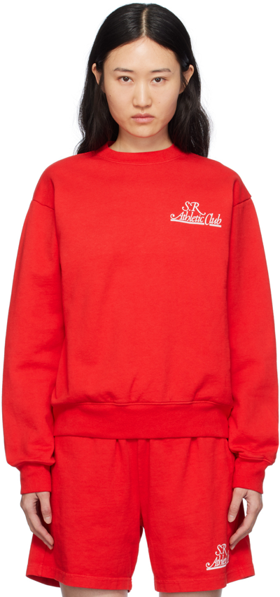 Sporty And Rich Red Prep Sweatshirt In Sports Red