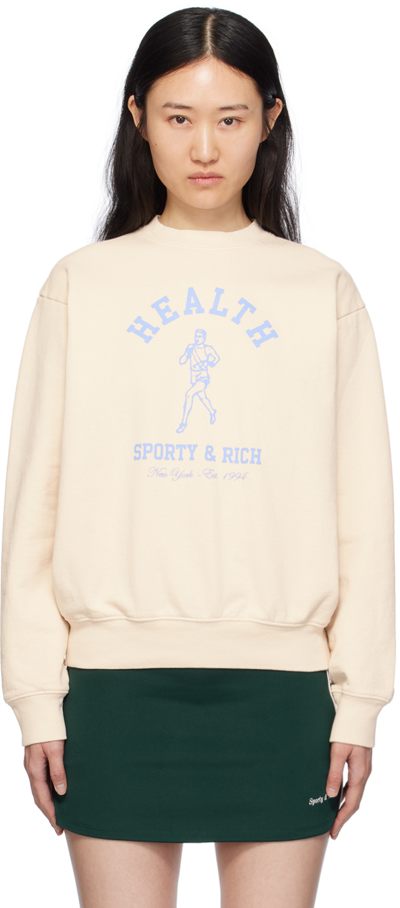 Sporty And Rich Off-white Ny Running Club Sweatshirt In Cream