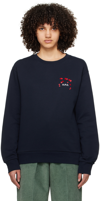 APC NAVY HEARTS SWEATSHIRT