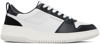 Ferragamo Suede Patch Skate Sneaker In Nero Bianco Otico