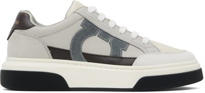 Ferragamo Men Low-top Sneakers With Gancini In Multi