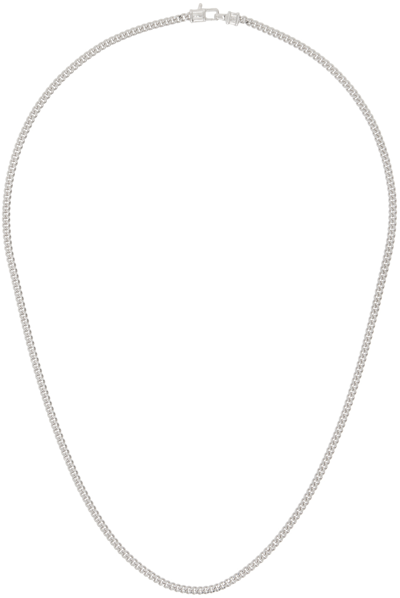 Tom Wood Silver Curb Chain M Necklace In 925 Sterling Silver