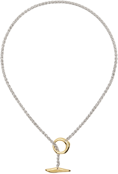 Tom Wood Silver Robin Chain Duo Necklace In 925 Silver / 9k Gold