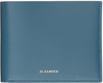 Jil Sander Blue Pocket Wallet In 425 Ocean