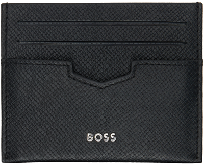 Hugo Boss Black Leather Card Holder In Black 001