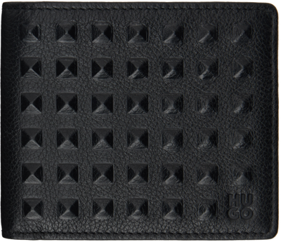 Hugo Black Leather Wallet In Black 001