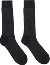 FERRAGAMO GRAY MEDIUM GANCINI SOCKS