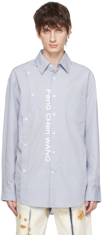 Feng Chen Wang Blue Printed Shirt