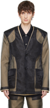 FENG CHEN WANG BLACK LAYERED BLAZER