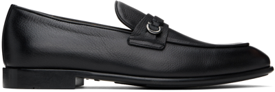 Ferragamo Black Gancini Ornament Loafers In New Biscotto