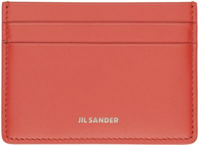 Jil Sander Orange Credit Card Holder In 801 Vivid Orange