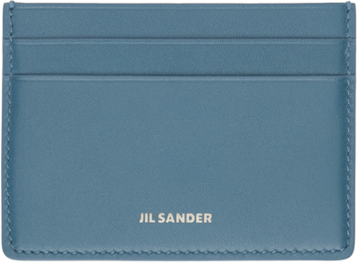 Jil Sander Blue Credit Card Holder In 425 Ocean