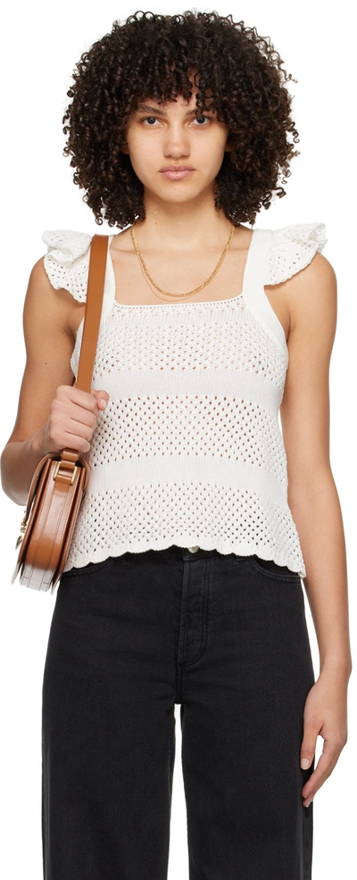 Apc White Crocheted Tank Top In Aab White