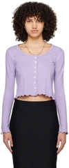 Apc Purple Lettuce Edge Cardigan In Pis Mauve Chine
