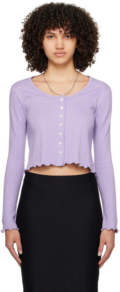 Apc Purple Lettuce Edge Cardigan In Pis Mauve Chine