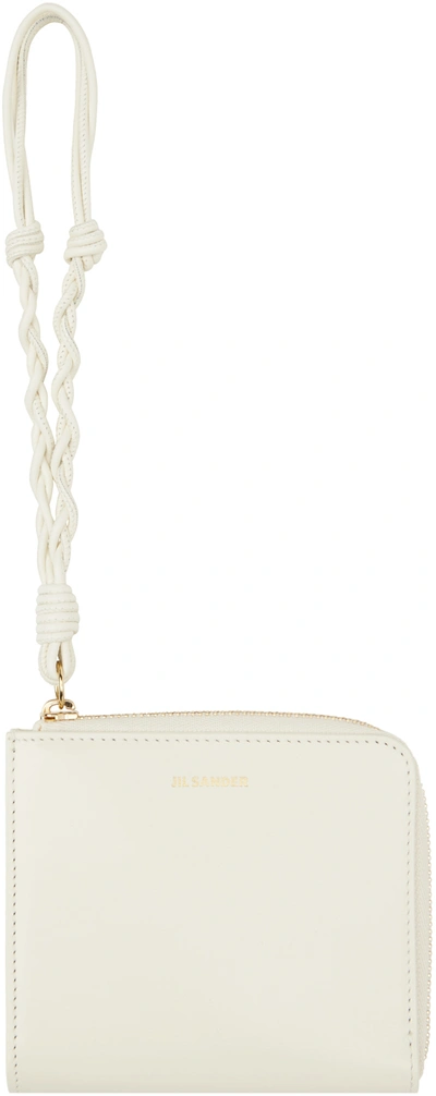 Jil Sander Off-white Tangle Coin Pouch In 106 Eggshell