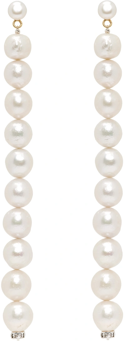 Magda Butrym White Pearl Drop Earrings