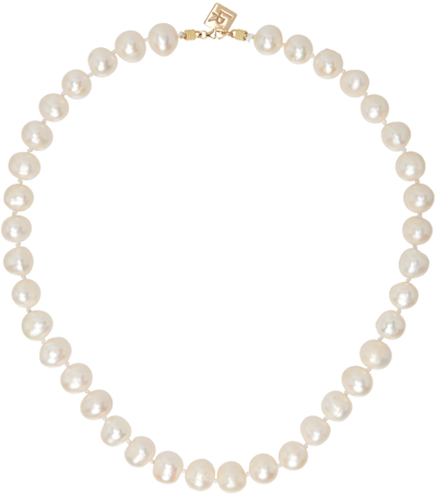 Lauren Rubinski White Marella Necklace In Pearl