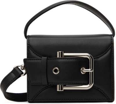 Osoi Belted Brocle Micro Leather Bag In Black