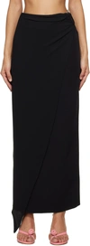 GCDS BLACK HOOP MAXI SKIRT