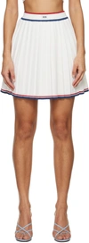 Gcds Pleated Knitted Miniskirt In 15 Off White