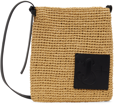 Jil Sander Beige Crochet Crossbody Bag In Brown