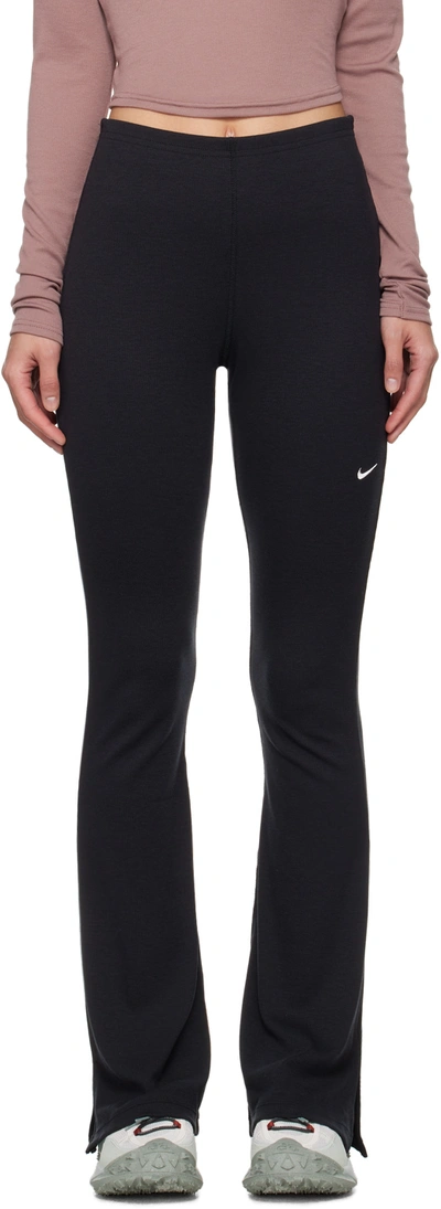 Nike Black Flared Leggings In Multicolor