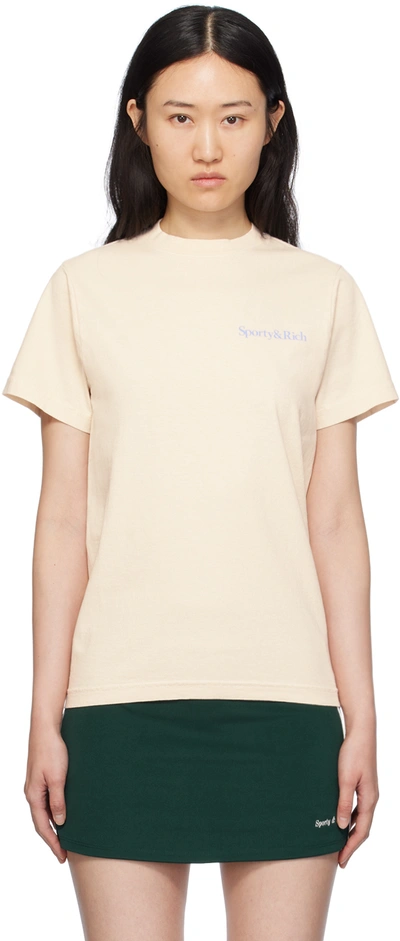 Sporty And Rich Off-white 'drink More Water' T-shirt In Cream
