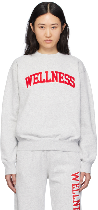Sporty And Rich Gray 'wellness' Ivy Sweatshirt In Heather Gray