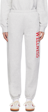 SPORTY AND RICH GRAY 'WELLNESS' IVY LOUNGE PANTS