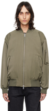 Studio Nicholson Kora Crinkled Bomber Jacket In Sage