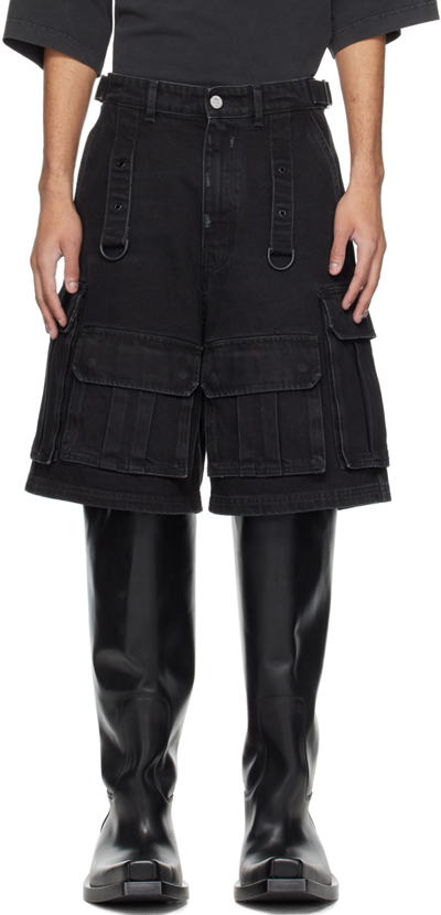 Vetements Black Multipocket Denim Shorts