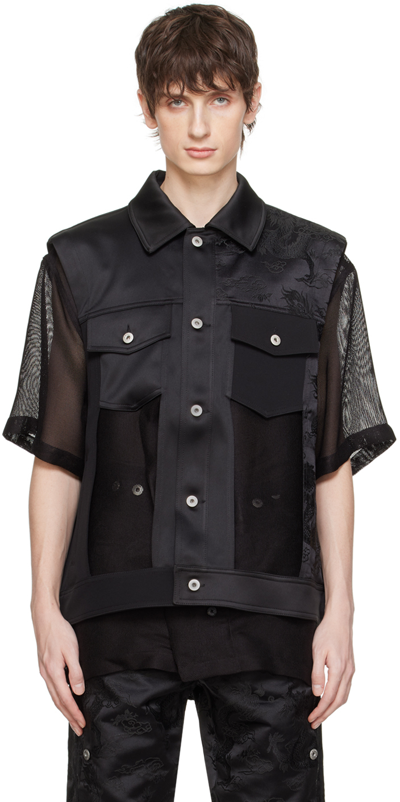 Feng Chen Wang Black Layered Waistcoat